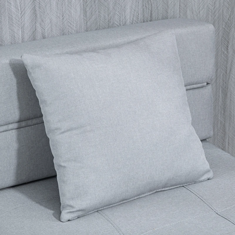 Fotel rozkładany, sofa jednoosobowa, szare poduszki, łatwe w praniu