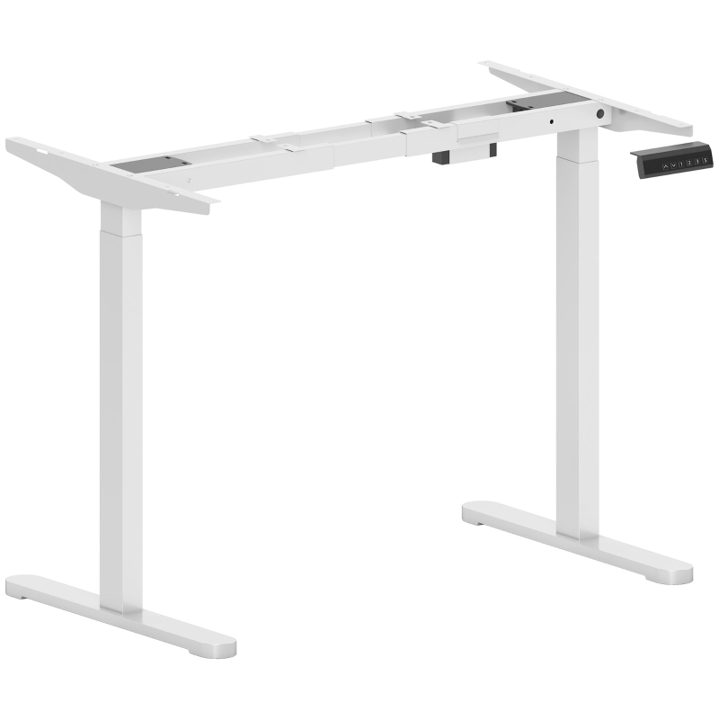 HOMCOM Electric Standing Desk Frame, Height Adjustable Sit Stand Desk Frame with Dual Motors, Memory Smart Panel and Collision Protection, Easy Assembly, White