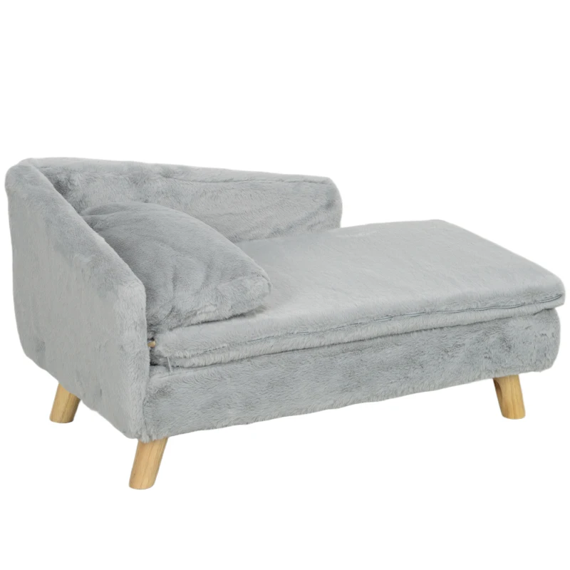 Sofa dla psa, podwyższone legowisko dla średnich psów, szare