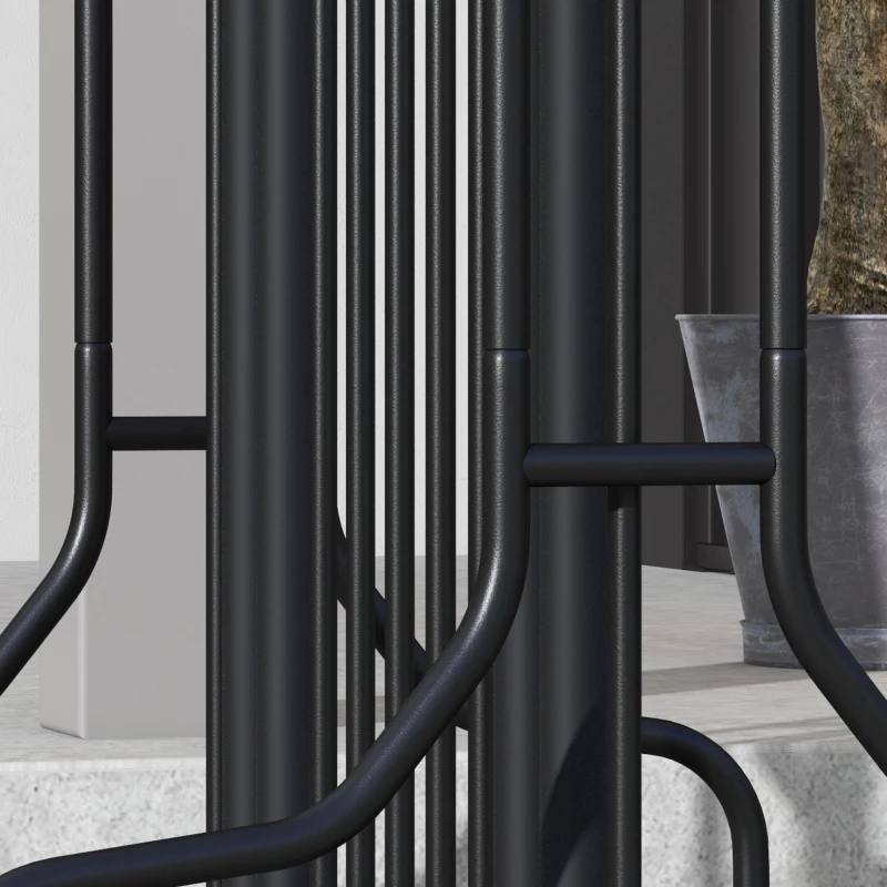 DURHAND Stojak rowerowy wielostojak na rowery stojak na rowery odporny na warunki atmosferyczne dla 4 rowerów, dwustronny, stal 90 x 80 x 80 cm, Czarny