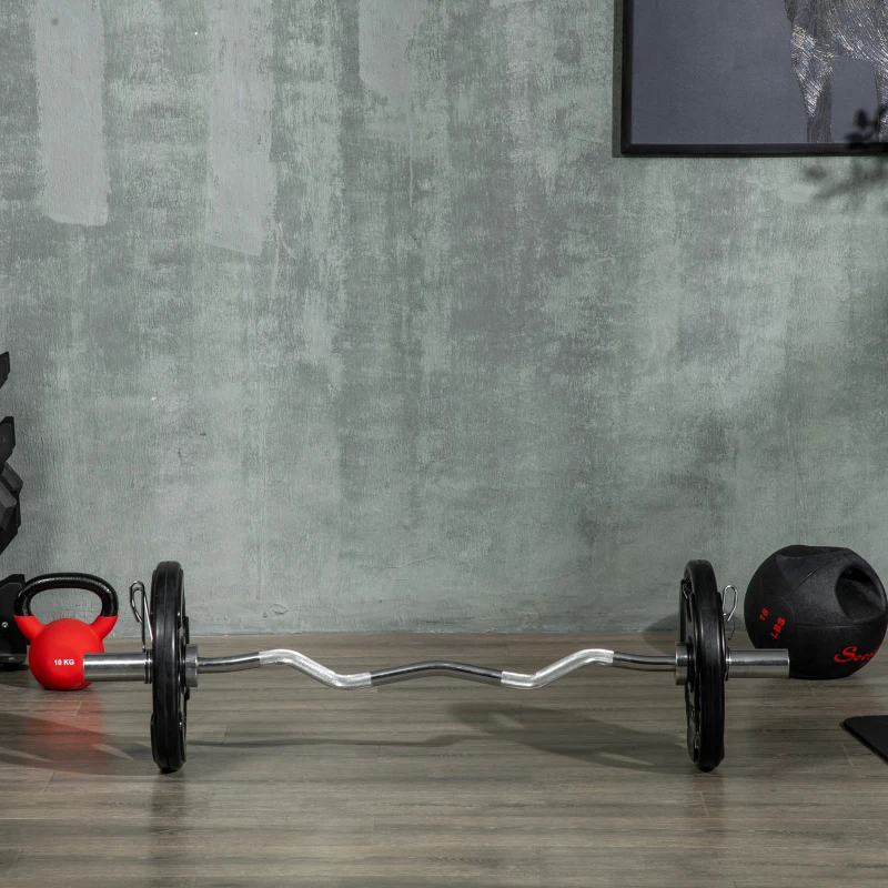 SPORTNOW Talerze ciężarków, zestaw 2 szt., Tri-Grip 2 x 15 KG z gumową powłoką, ochronne dla podłogi z otworami o średnicy 5 cm, trzy uchwyty, do podnoszenia ciężarów, treningu siłowego