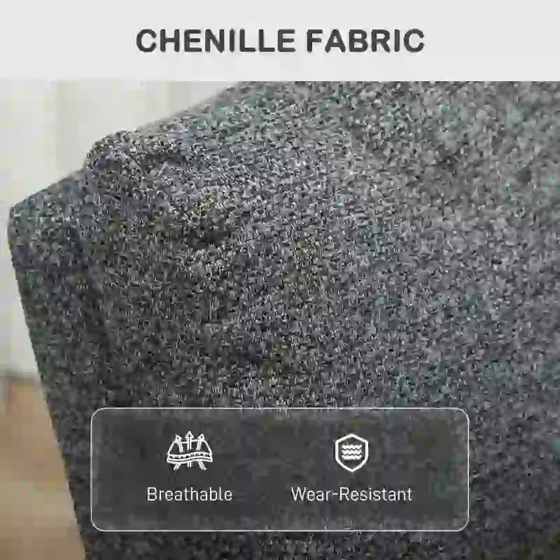 HOMCOM Recliner Armchair, Manual Reclining Chair with Adjustable Leg Rest, Modern Chenille Fabric Lounge Seating for Living Room, Bedroom, Grey