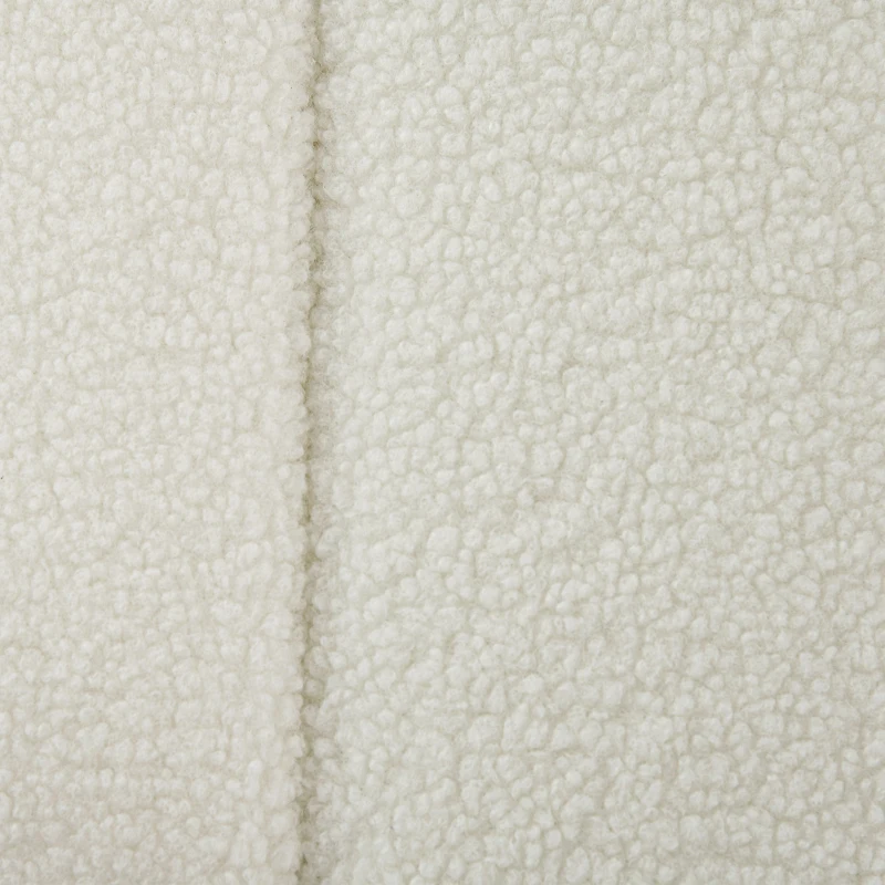 Ławka HOMCOM z miejscem do przechowywania, Ławka tapicerowana wzorem Teddy, Ławka do sypialni z drewnianymi nogami, Ławka do przedpokoju, sypialni, salonu, 102 x 45 x 46 cm, Kremowobiały