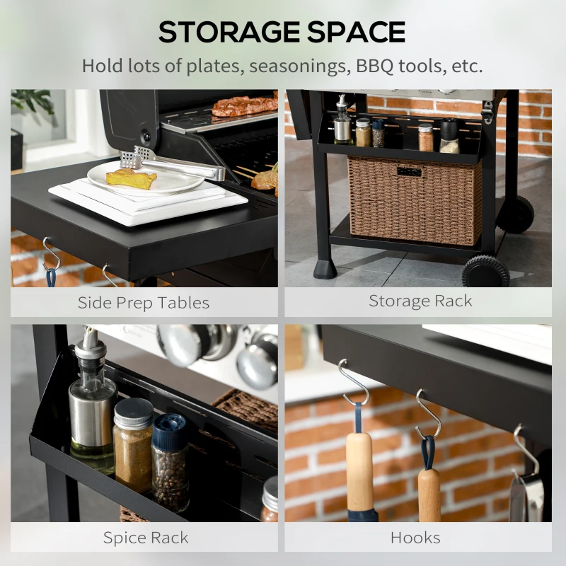 Grill gazowy 3 KW, 3+1 palniki, stal nierdzewna, boczny palnik