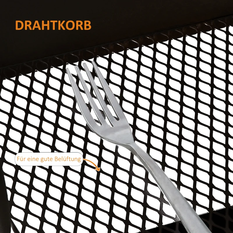 HOMCOM Wózek kelnerski z 3 poziomami, wózek kuchenny na kółkach z uchwytem, regał kuchenny z koszem i pokrywą, wózek wielofunkcyjny do kuchni, biura, łazienki, Czarny