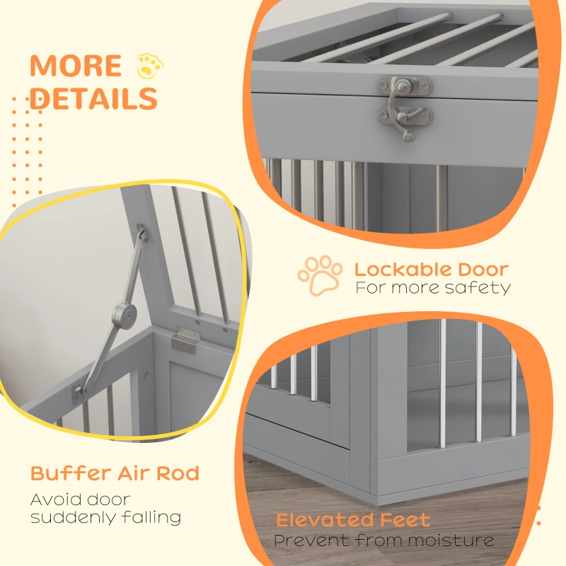 Klatka dla psa, buda z drzwiami, szary, dla zwierząt