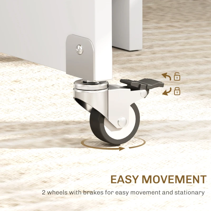 Składany stół kuchenny dla 2-4 osób z półkami, mobilny