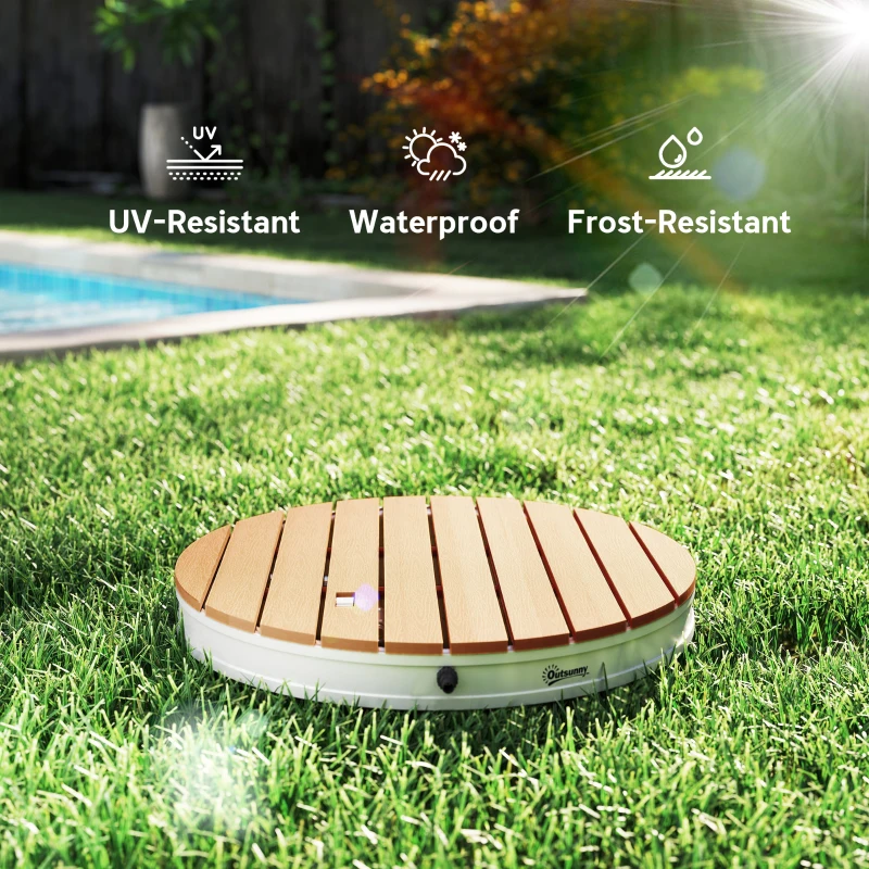 Outsunny Portable Outdoor Shower Kit, Garden Shower with 4m Adjustable Water Jet Height and Aluminium Build, Waterproof, UV Proof and Frost-Resistant for Pool, Beach and Spa