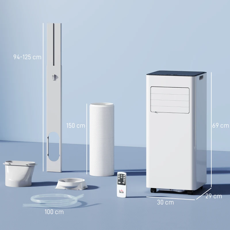 HOMCOM 3-in-1 Portable Air Conditioner 7000BTU, Cooling, Fan, Dehumidifier, Air Conditioning Unit with Sleep Mode, 24hr Timer, 2 Fan Speeds, Remote Control, Window Venting Kit for Rooms Up to 20㎡