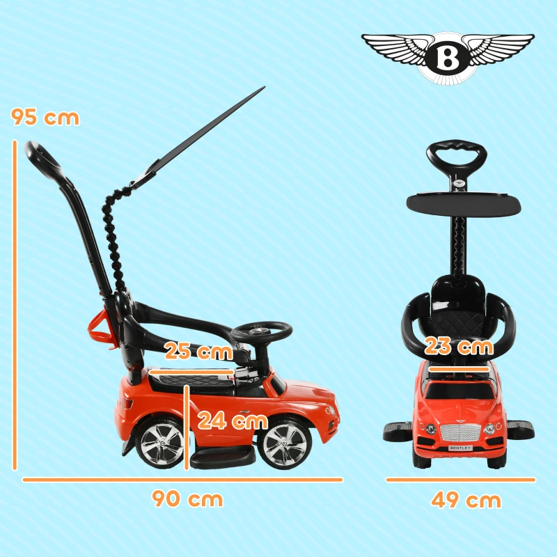Rutschauto 3-in-1 z daszkiem, czerwień, zjeżdżalnia