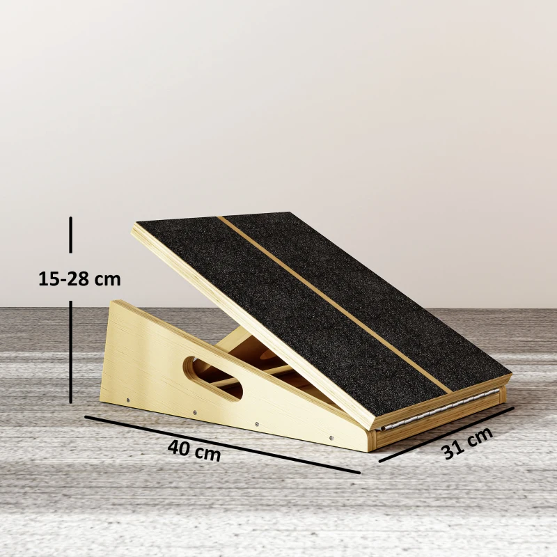 SPORTNOW schuine plank voor ontlastende oefeningen, 4 verstelbare hoeken, antislip, hout