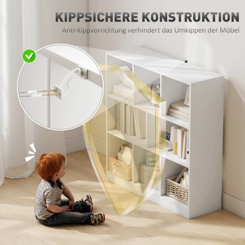 HOMCOM boekenplank 3-laags opbergplank kantoorplank displayplank voor thuiskantoor woonkamer MDF natuur 97,5 x 30 x 100 cm