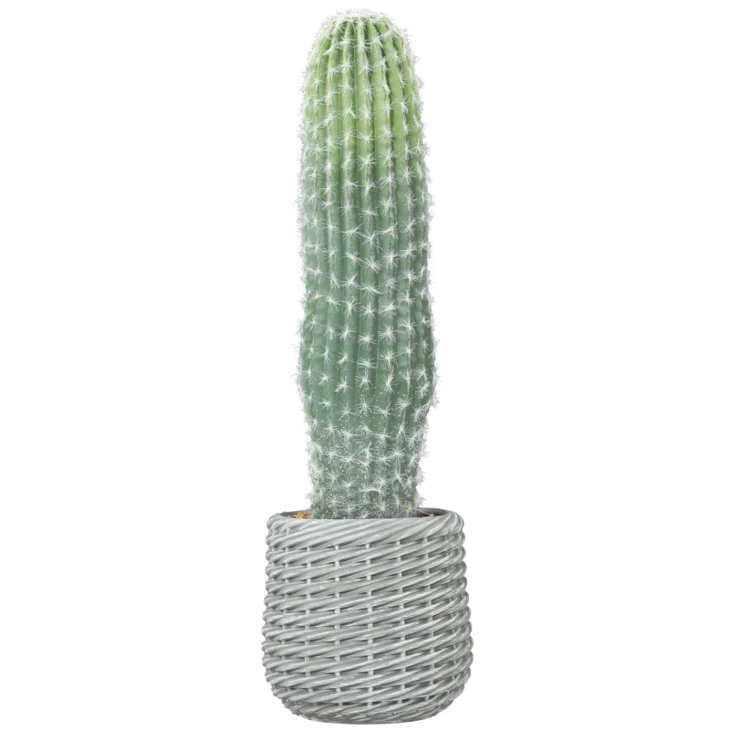 HOMCOM Cactus artificial 66 cm, plantă artificială decorativă cu ghiveci pentru decor interior, verde