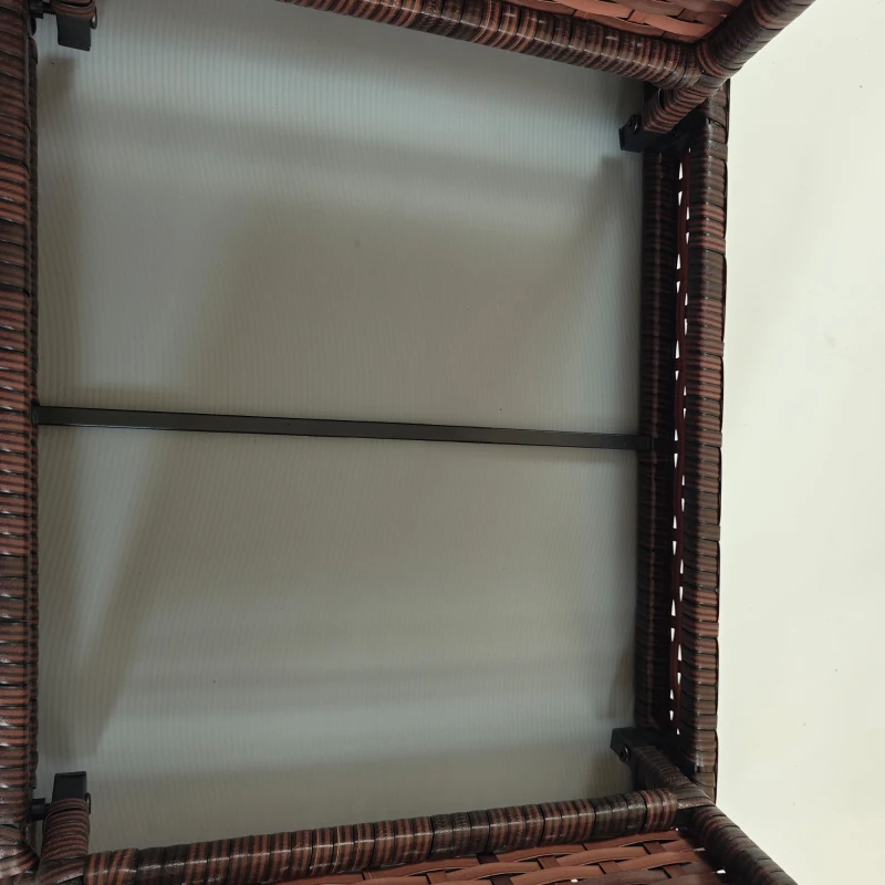 Outsunny Rattan Stolik Kawowy Stolik Ogrodowy Klapowany Stolik kempingowy Stolik na balkon, Brązowy, 60 x 41 x 41 cm