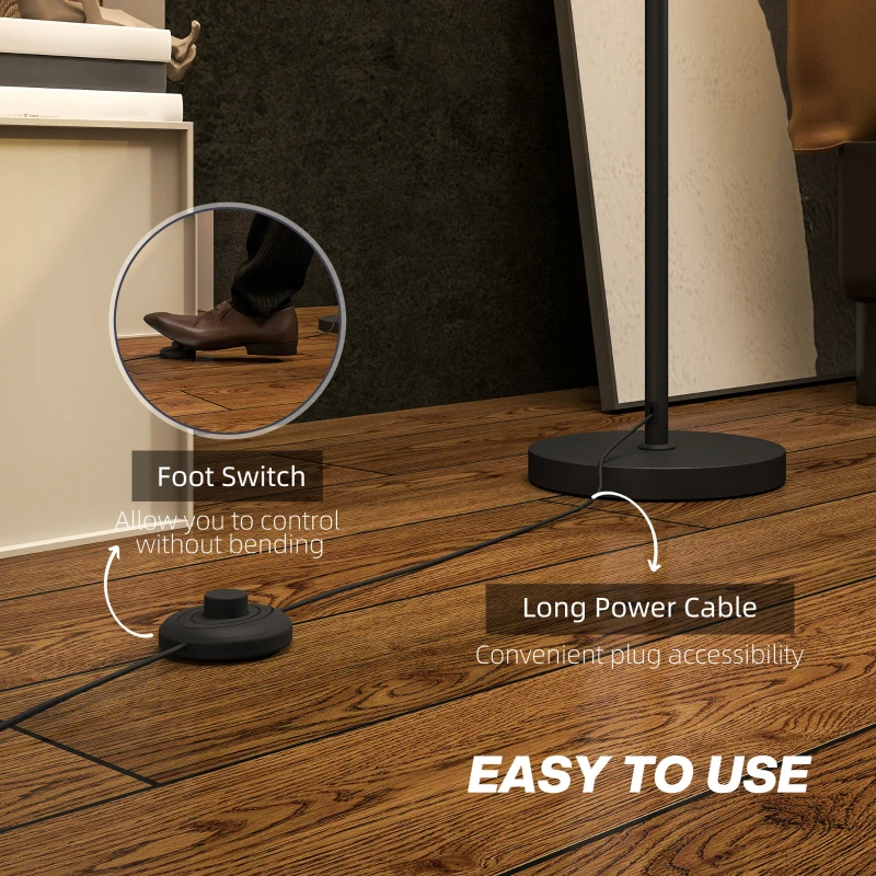 Lampa podłogowa z abażurem, E27, biała, nowoczesny design