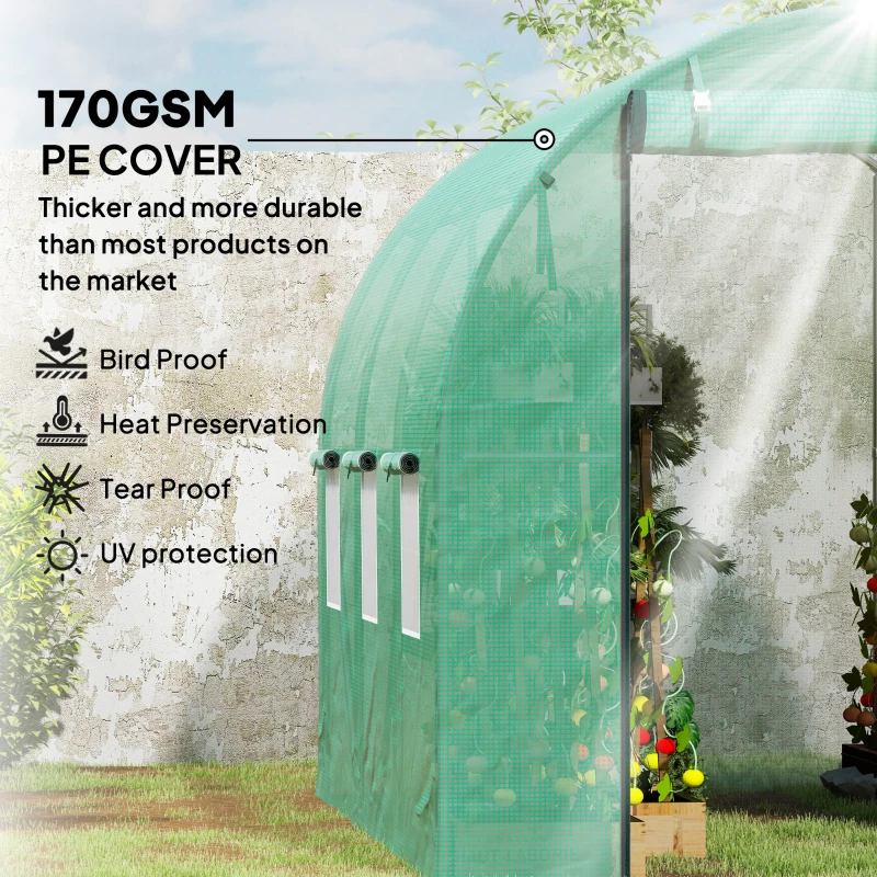 Szklarnia 3x2m, folia, 6 okien, drzwi rolowane