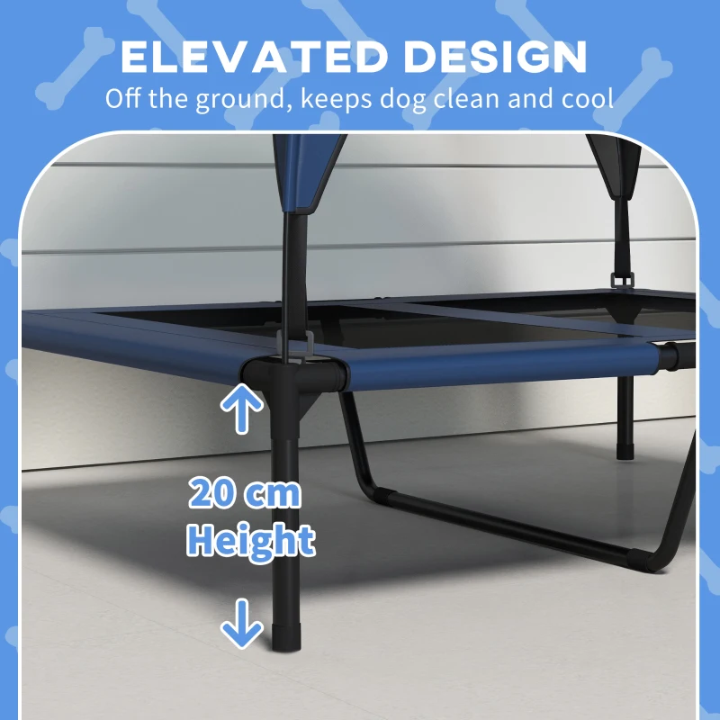 PawHut Legowisko dla Psa z Dachem, Oddychające, Wodoodporne, do 30 kg, 91 x 76 x 89 cm, Granatowy