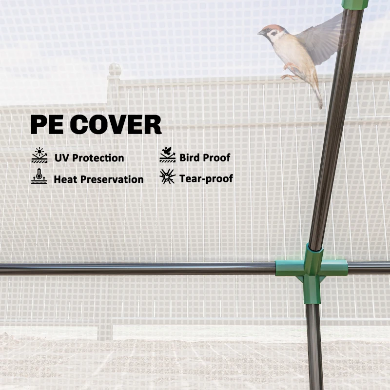 Outsunny Mini Greenhouse Portable Flower Planter Tomato Vegetable House for Garden Backyard with Zipper 120 x 60 x 60 cm, White