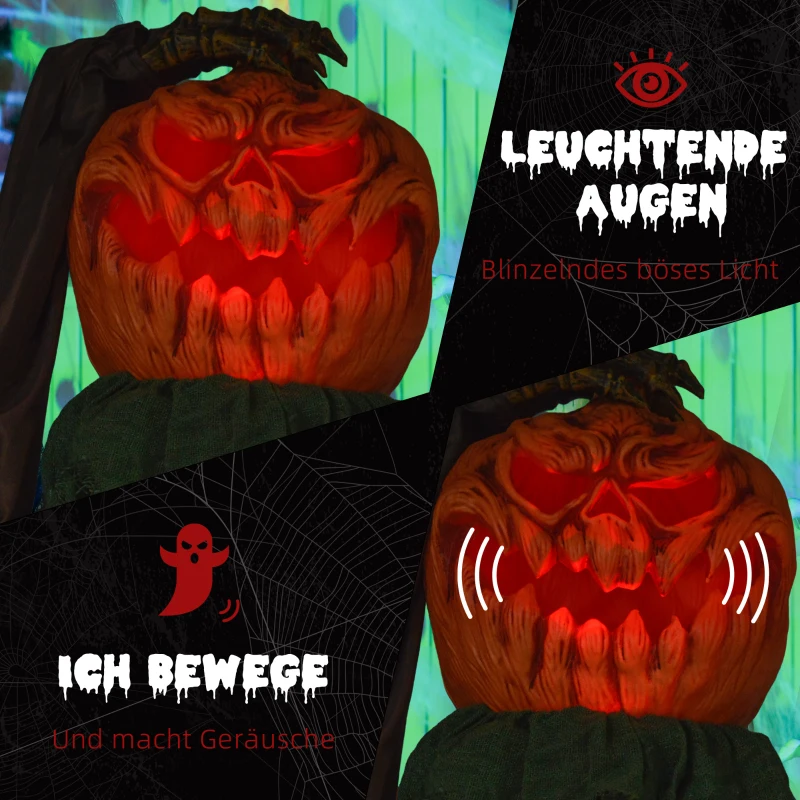 Szkieletowa dekoracja Halloween 183 cm z LED i dźwiękiem