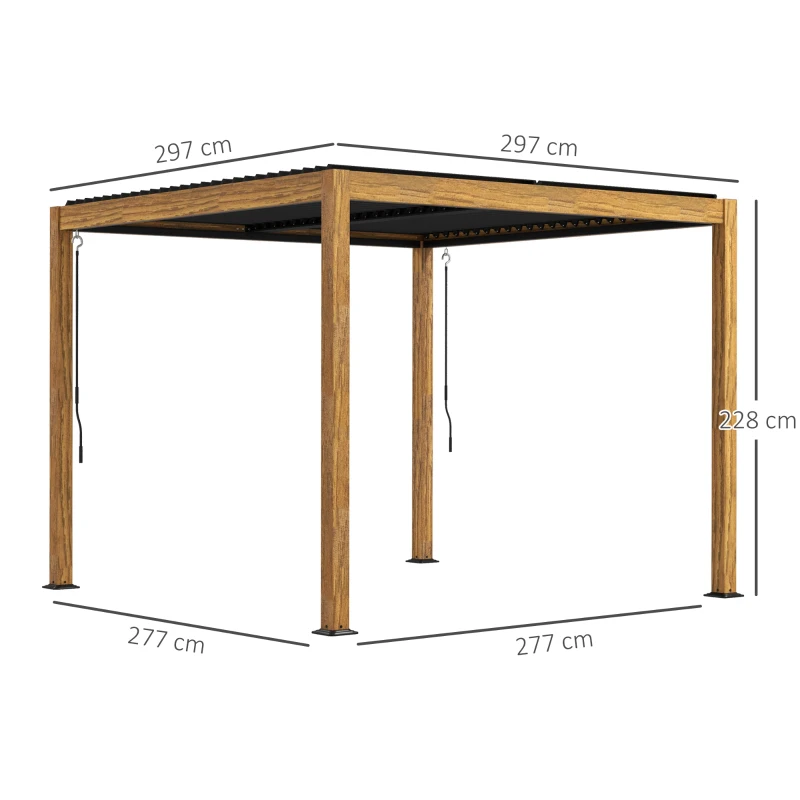 Pergola 3x3 m, altana ogrodowa, balkon, aluminium