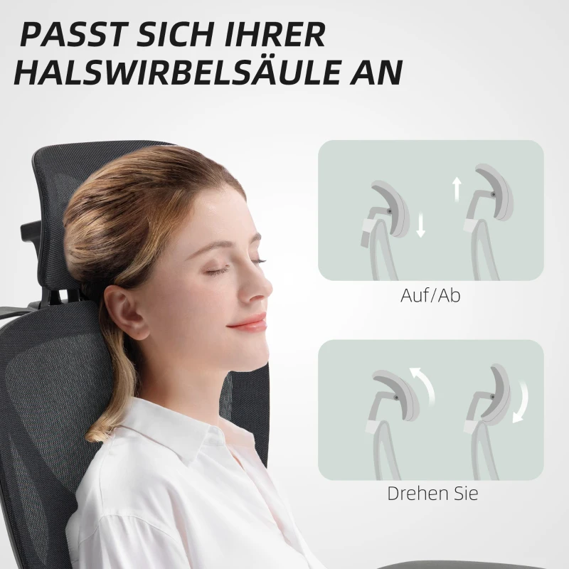 Ergonomiczny fotel biurowy z 3D podłokietnikami, funkcja bujania