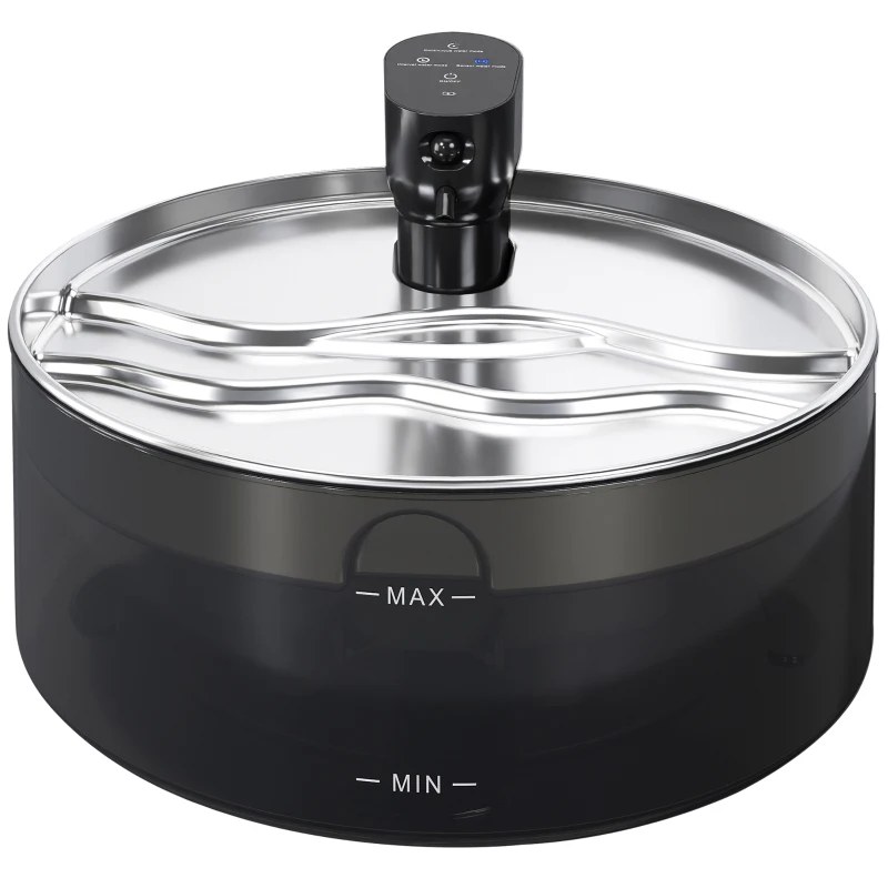 PawHut 7L Pet Water Fountain, Automatic Cat and Dog Water Dispenser with LED Indicator, Quiet Pump, 3-Stage Filtration, for Cats, Dogs, Multiple Pets, Black