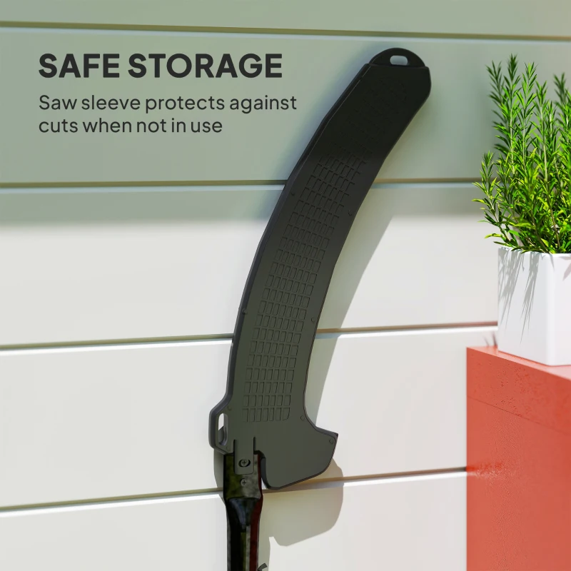 Outsunny Teleskopowa Piła do Gałęzi 1,5–2,6m, Sekator z Mechanizmem Blokującym, Teleskopowy Uchwyt, Ostrze Antyadhezyjne, Lekka Sekator do Świeżych Gałęzi i Gałązek