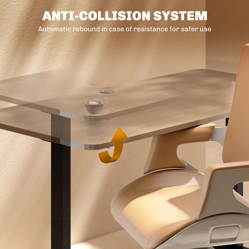 HOMCOM Electric Standing Desk Frame, Height Adjustable Sit Stand Desk Frame with Dual Motors, Memory Smart Panel and Collision Protection, Easy Assembly, Black