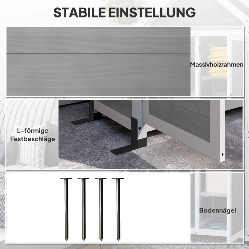 Szafka ogrodowa 2 w 1, drewniana, z miejscem na narzędzia