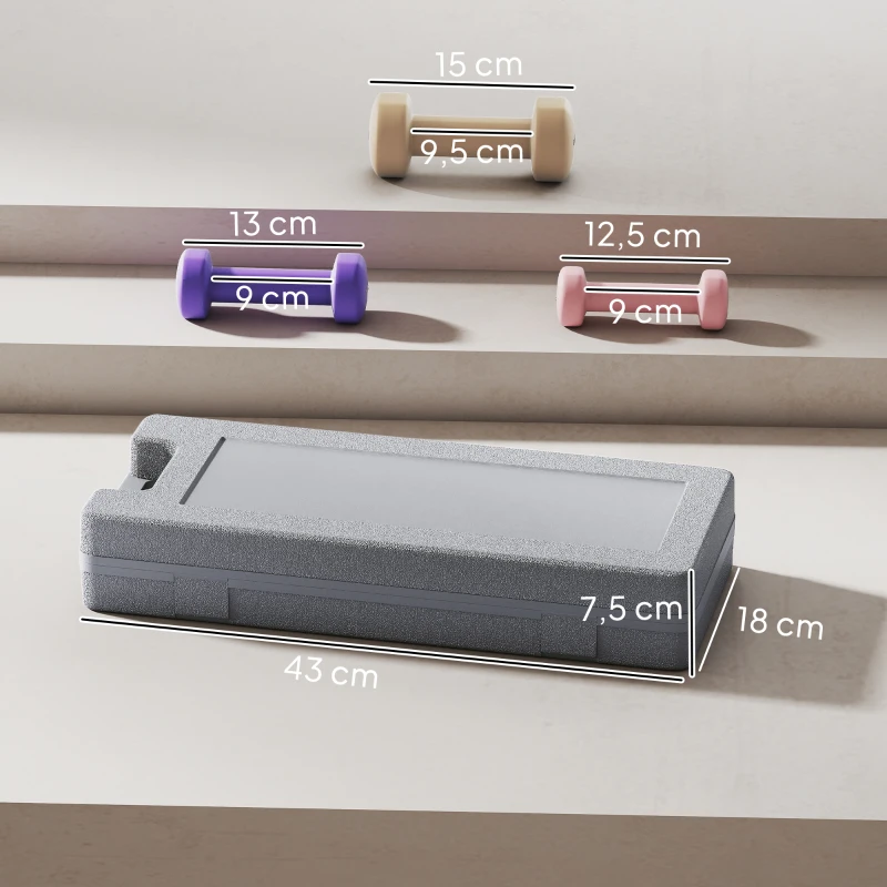 HOMCOM Zestaw hantli 6 sztuk z walizką, ciężarki, regulowane hantle 0,5 kg, 1 kg, 1,5 kg dla mężczyzn i kobiet, zestaw do domu i siłowni