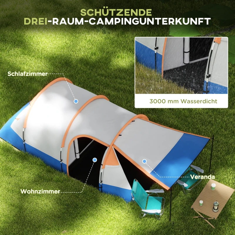 Namiot tunelowy dla 3 osób, z hakiem na światło, do ogrodu