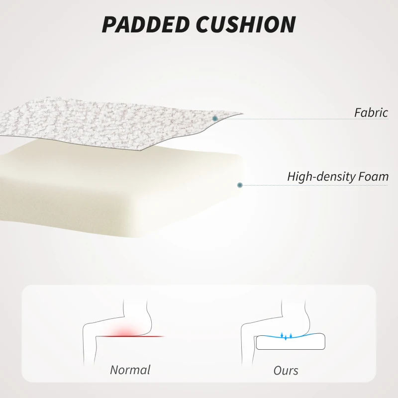 HOMCOM Krzesło biurowe do Home Office z wykończeniem aksamitno-lnianym, łukowate oparcie, regulowany krzesło obrotowe z funkcją kołysania, do 120 kg, do pokoju pracy, sypialni, kremowy