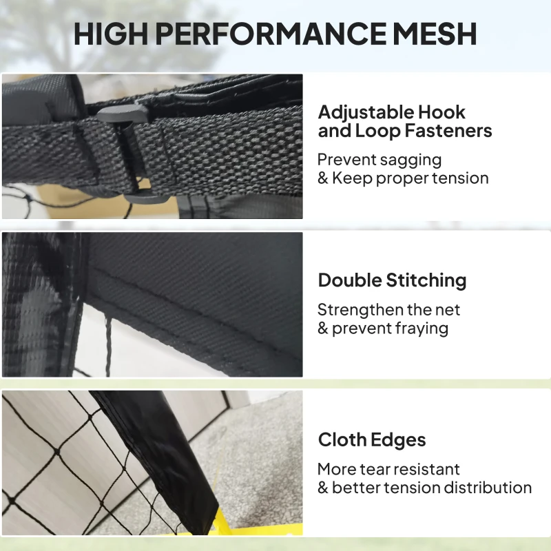 Przenośna siatka do pickleballa 6,7m z torbą, stalowa rama