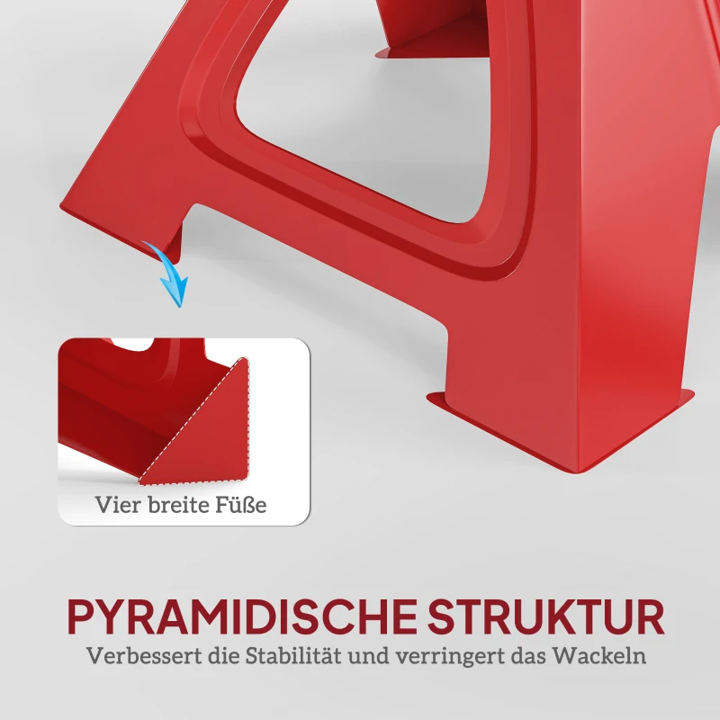 HOMCOM Podnośnik 3 tony Udźwig 2 sztuki Włącznie z Zabezpieczeniem Splintowym Regulacja Wysokości 10-poziomowa 290 mm do 410 mm Podnośniki Samochodowe Stojaki do Warsztatu Garażu Czerwone