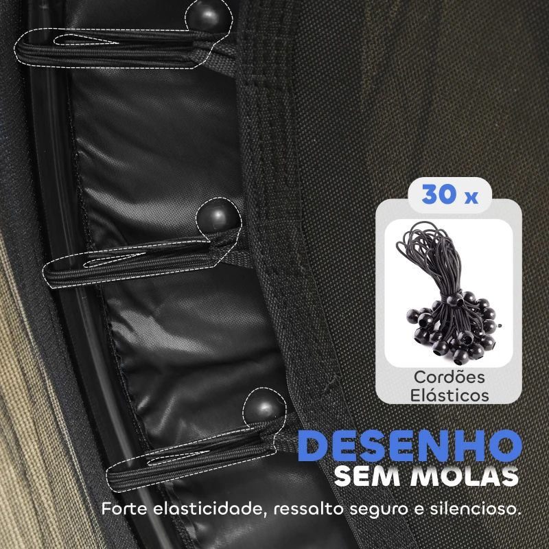 HOMCOM Trampolim para Crianças com Rede de Segurança e Estrutura de Aço para Interiores e Exteriores Carga 50kg Ø140x190 cm Preto