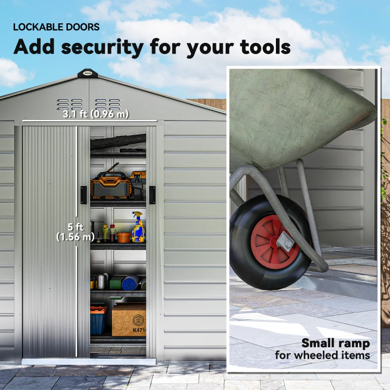 Wiatka na narzędzia ze stali ocynkowanej, 2,43㎡, Szara