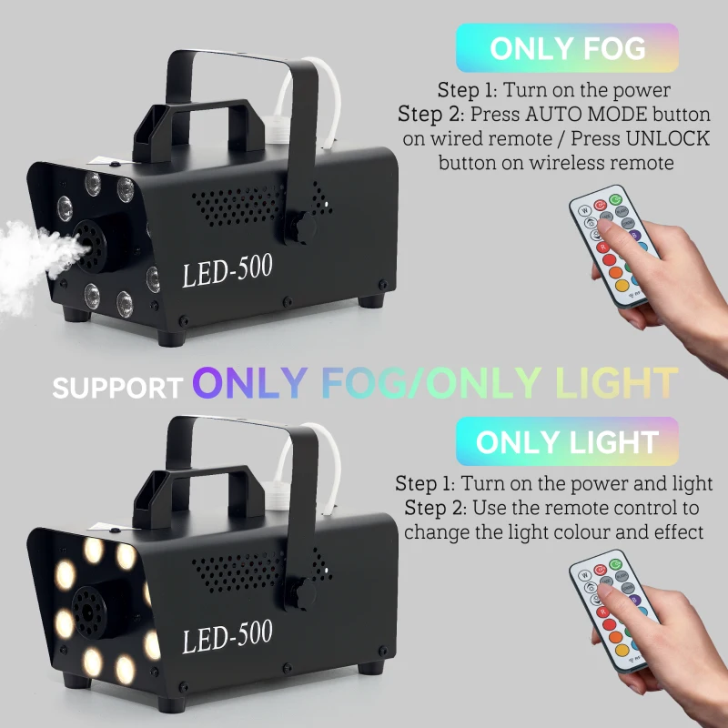 Maszyna do mgły 450W z 13 kolorowymi diodami LED RGB