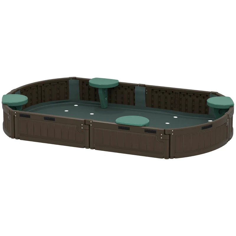 Piaskownica dla dzieci, z przykryciem, 4 miejsca, 183x105 cm