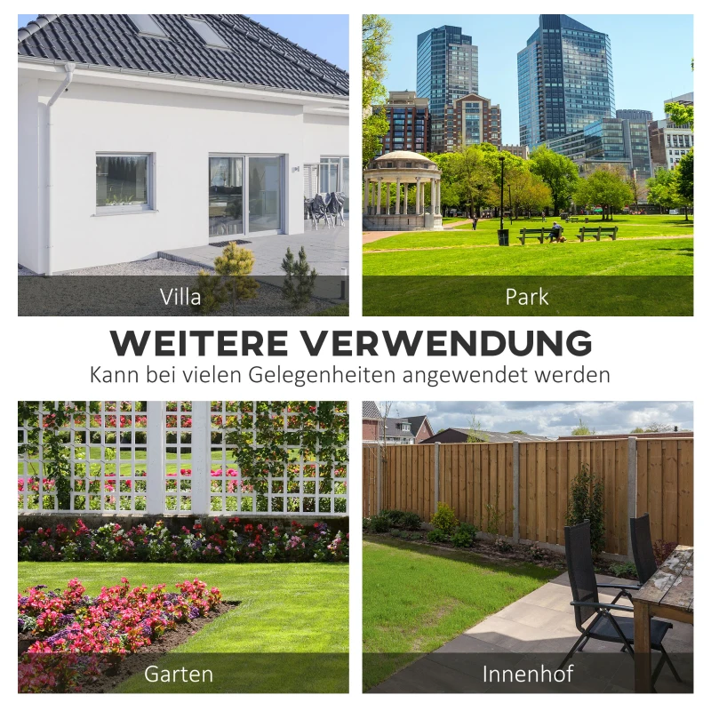 Outsunny Ławka ogrodowa z metalu, 2-osobowa Ławka parkowa z oparciem, podłokietnikiem, ławka z mozaikowymi kamieniami do ogrodu, na balkon, max. 220 kg, Brązowy, 121 x 52 x 93 cm