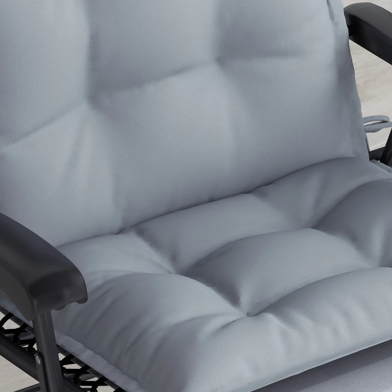 Poduszki na leżaki, wodoodporne, szare, 2 sztuki