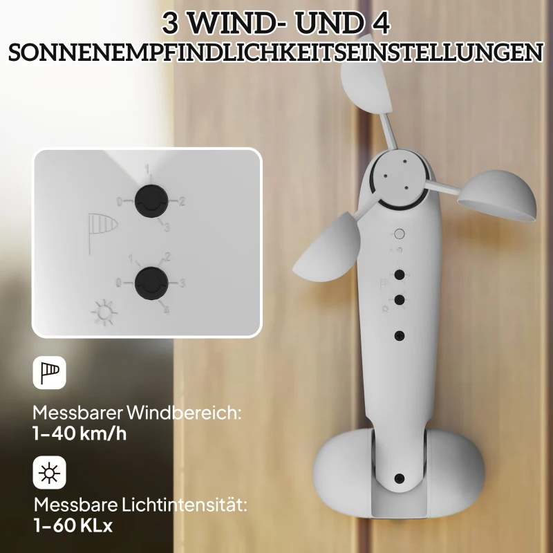 Czujnik słońca i wiatru do stacji pogodowej, zewnętrzny