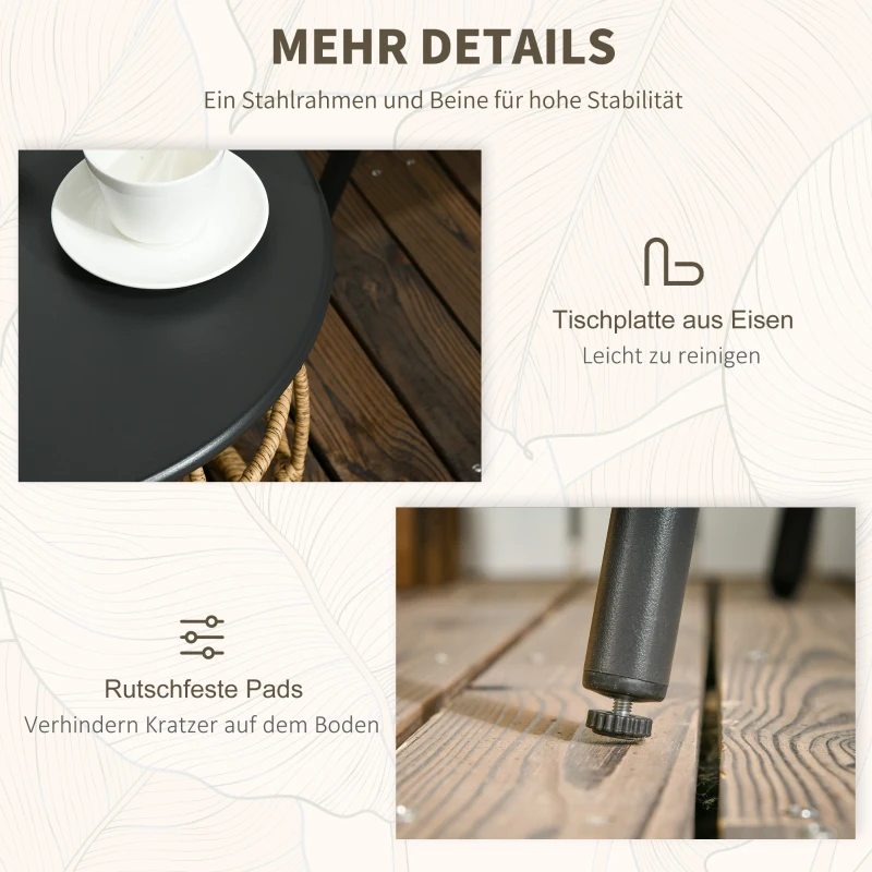 Zestaw mebli ogrodowych rattanowych 3-częściowy z poduszkami