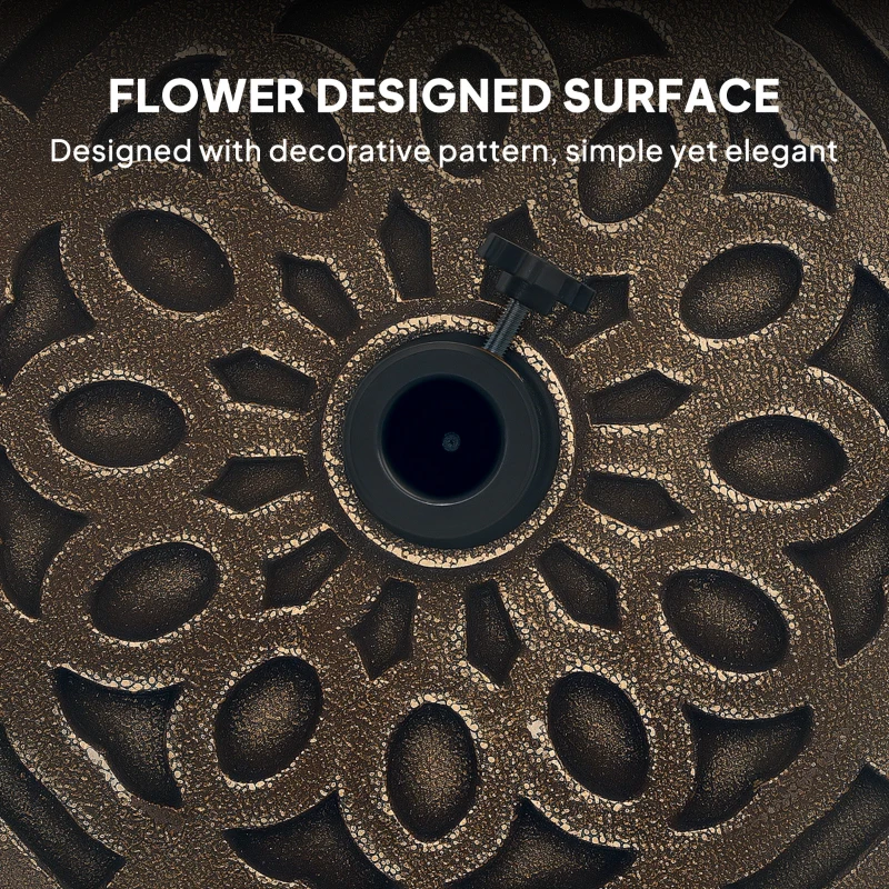 Stojak na parasol betonowy, z kółkami, okrągły, brązowy