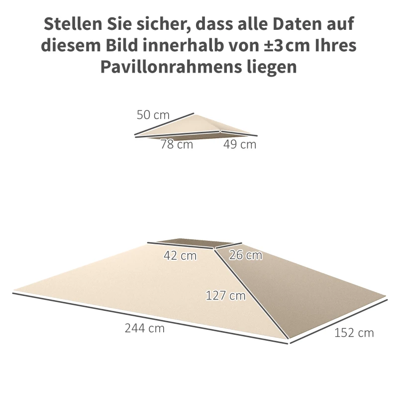 Zastępczy dach do pawilonu grillowego 1,5 m x 2,4 m