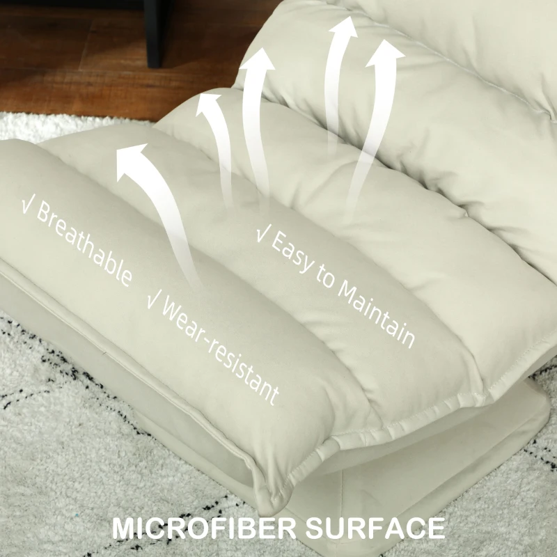 Sofa podłogowe z podstawą, fotel relaksacyjny, beżowy