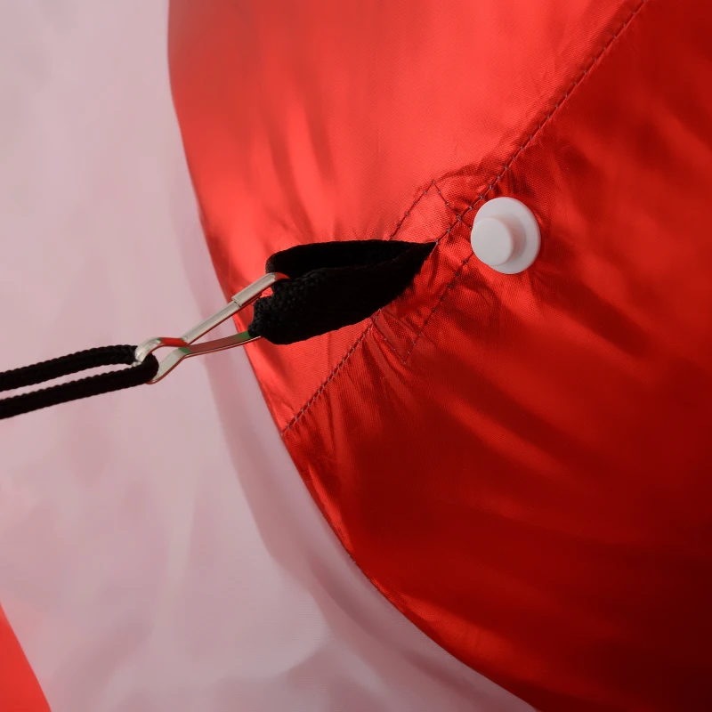 Outsunny Nadmuchiwana Dekoracja Świąteczna, 1,7m Święty Mikołaj z Oświetleniem LED, IP44 Odporna na Warunki Atmosferyczne Dekoracja Ogrodowa, Samonadmuchujące Świąteczne Oświetlenie do Ogrodu, Dachu, Imprezy