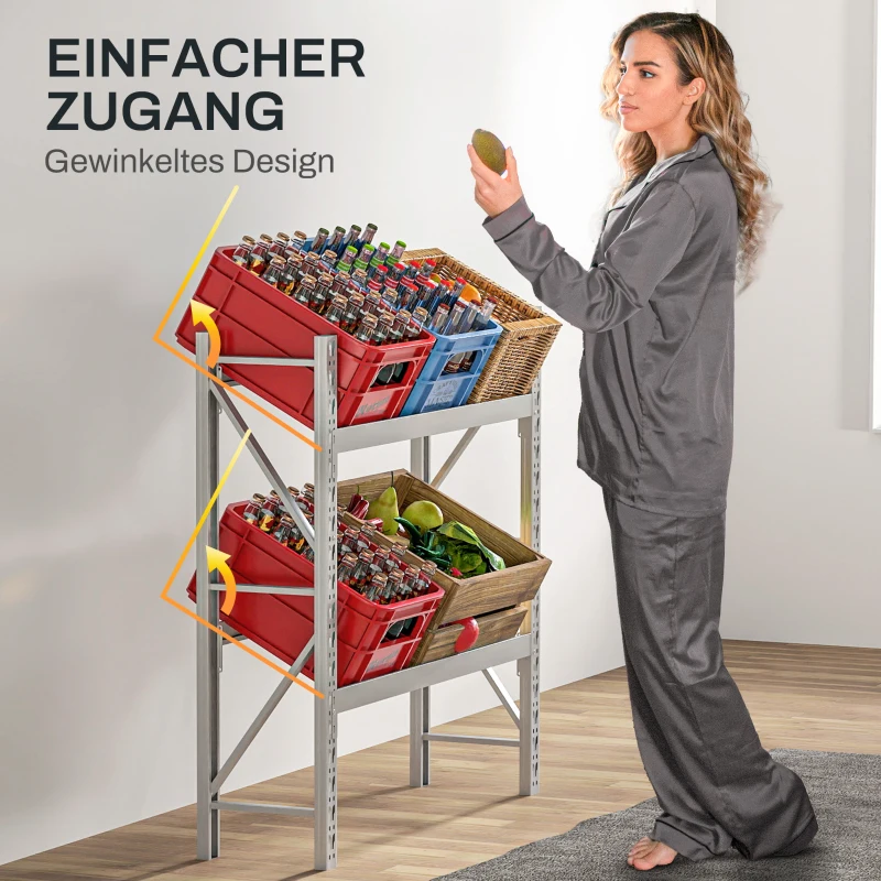 Regał na 6 skrzynek, wolnostojący, stalowy, biały