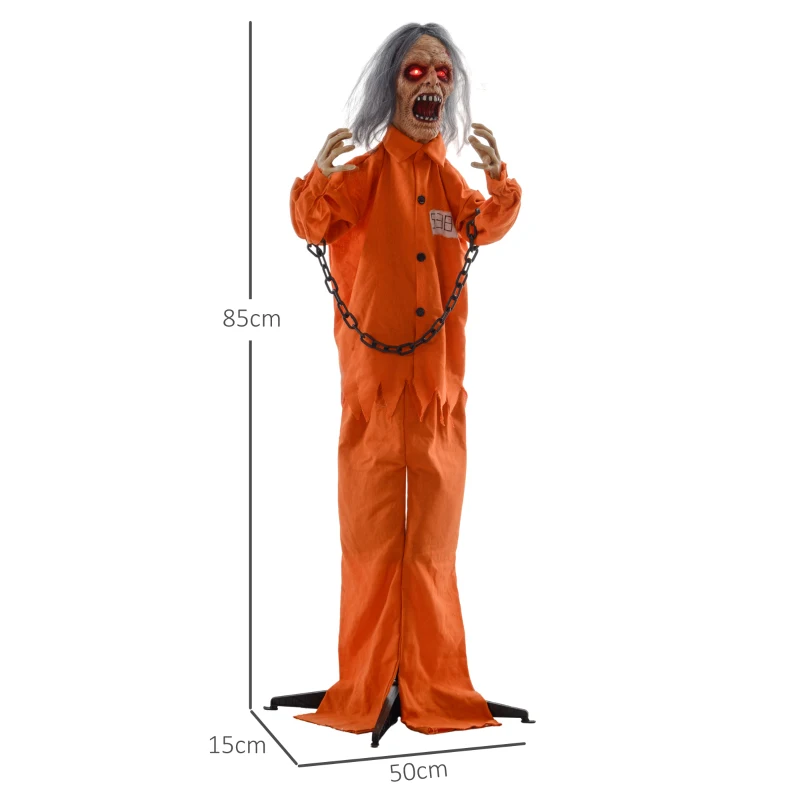 85 cm Dekoracja Halloween, Straszny Więzień z LED i Dźwiękiem