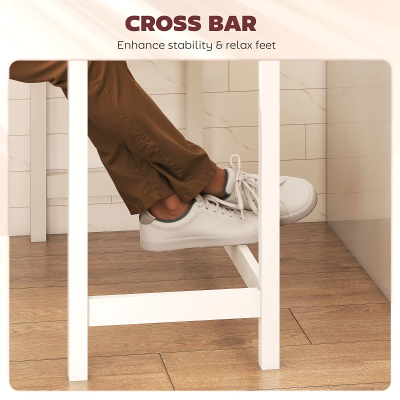 HOMCOM Stolik barowy z wyglądem drewna, kuchenny stolik z litego drewna dla małych pomieszczeń, salon, jadalnia, 108 x 48 x 91 cm Dąb