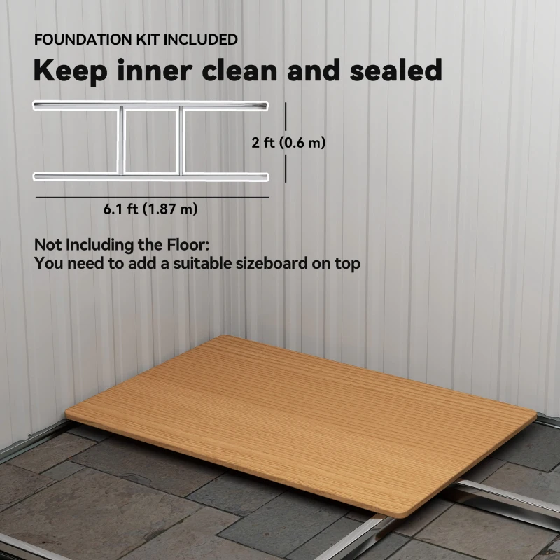 Outsunny Dom Ogrodowy Metalowy 2,3 m² 207 x 130 x 182 cm Domek na Narzędzia z Dachem Pultowym, Okno, Fundament, Drzwi Przesuwne, Odporny na Warunki Atmosferyczne, Zielony